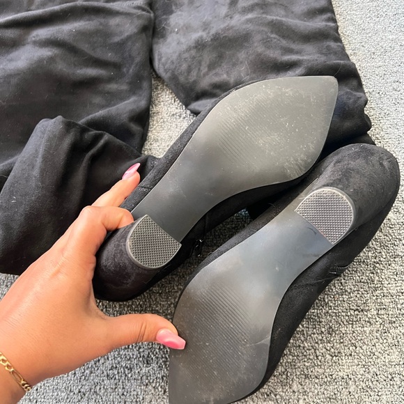 8.5 Womens Over the knee black heeled boots - Picture 5 of 8